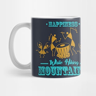 warli art - happiness while hiking mountains Mug